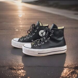 Converse Chuck Taylor All-Star High Top Lift Platform Leather Women's Shoes 5.5